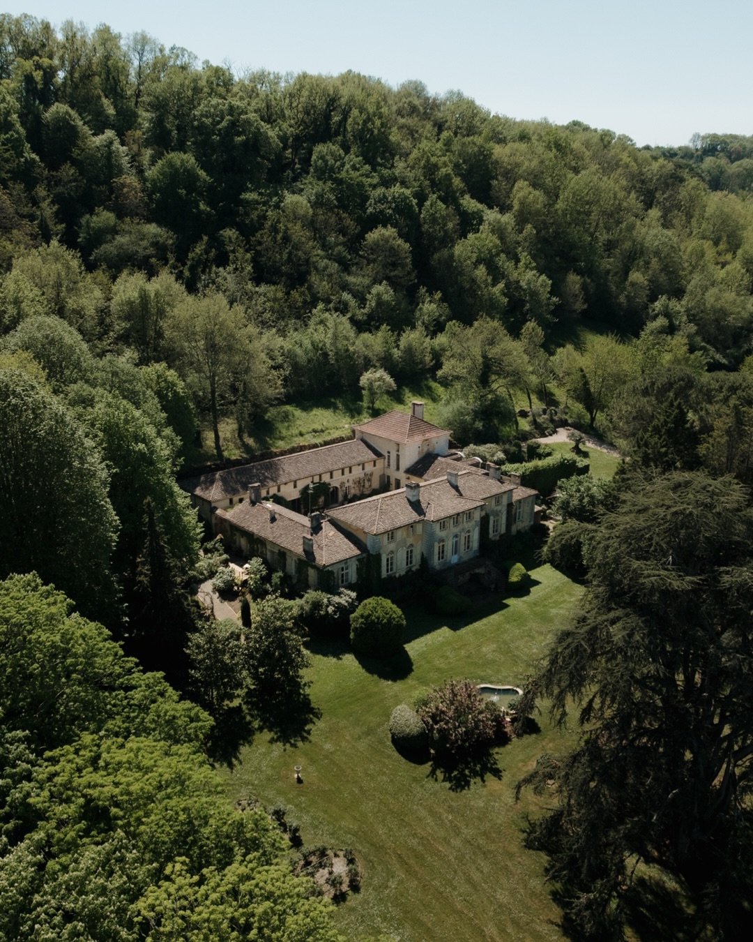Aerial view of Domaine de Perrotin and its grounds